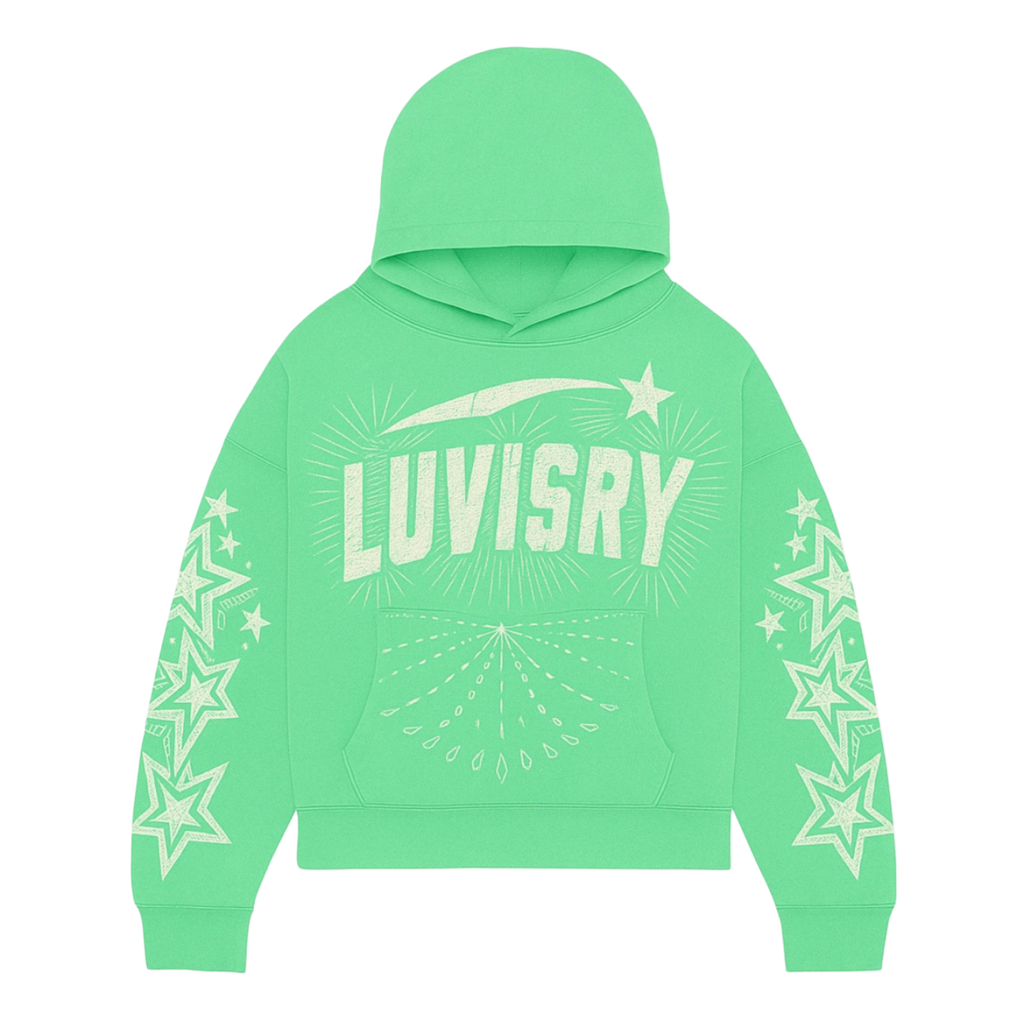 Mint Green LUV Rhinestone Hoodie
