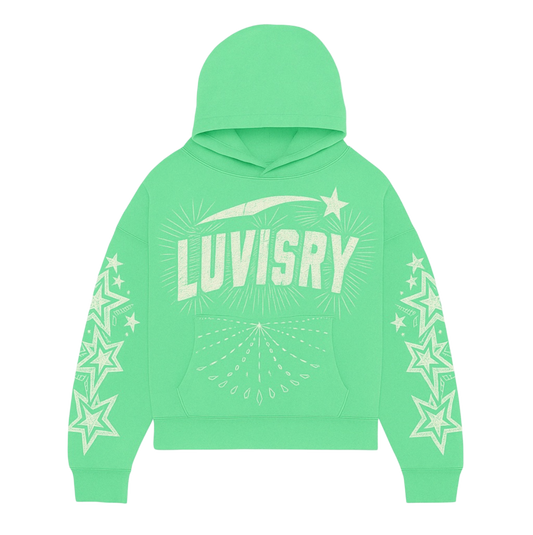 Mint Green LUV Rhinestone Hoodie